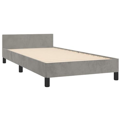 Cadre De Lit Sans Matelas Gris Clair 100x200 Cm Velours