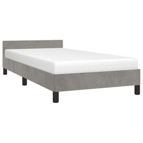 Cadre De Lit Sans Matelas Gris Clair 100x200 Cm Velours