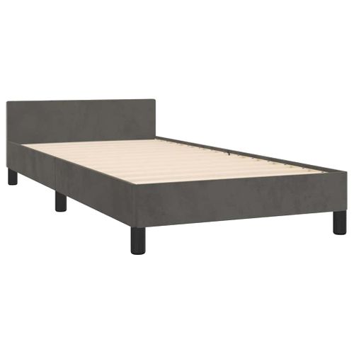 Cadre De Lit Sans Matelas Gris Foncé 100x200 Cm Velours