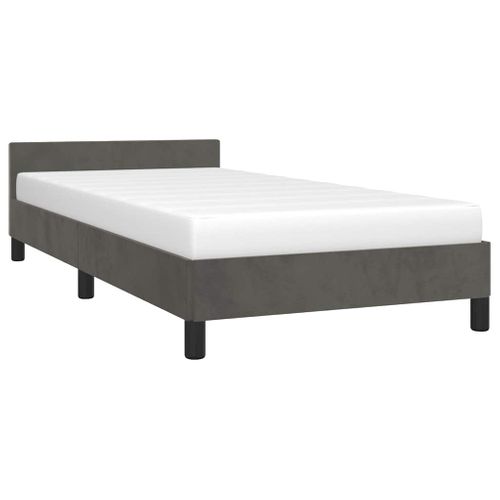 Cadre De Lit Sans Matelas Gris Foncé 100x200 Cm Velours