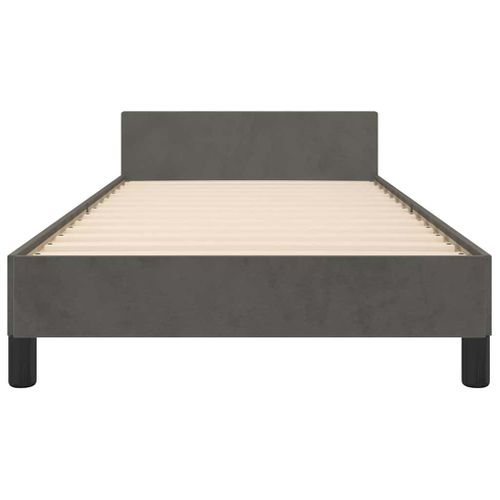 Cadre De Lit Sans Matelas Gris Foncé 100x200 Cm Velours