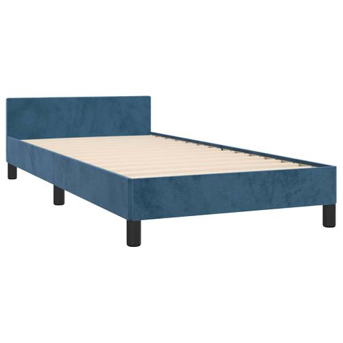 Cadre De Lit Sans Matelas Bleu Foncé 100x200 Cm Velours