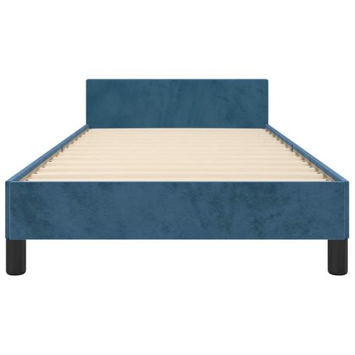 Cadre De Lit Sans Matelas Bleu Foncé 100x200 Cm Velours