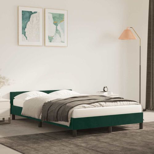 Cadre De Lit Sans Matelas Vert Foncé 120x200 Cm Velours