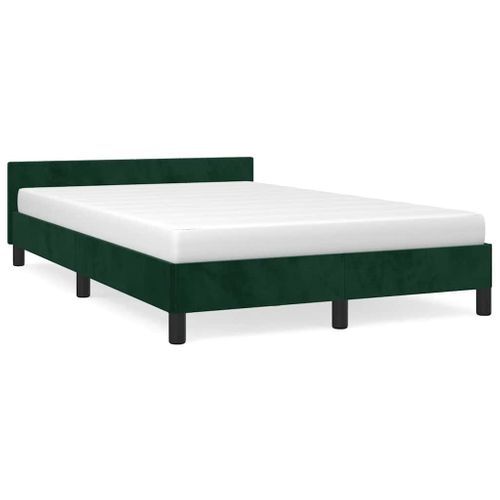 Cadre De Lit Sans Matelas Vert Foncé 120x200 Cm Velours