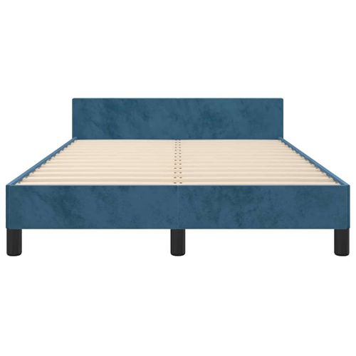 Cadre De Lit Sans Matelas Bleu Foncé 120x200 Cm Velours