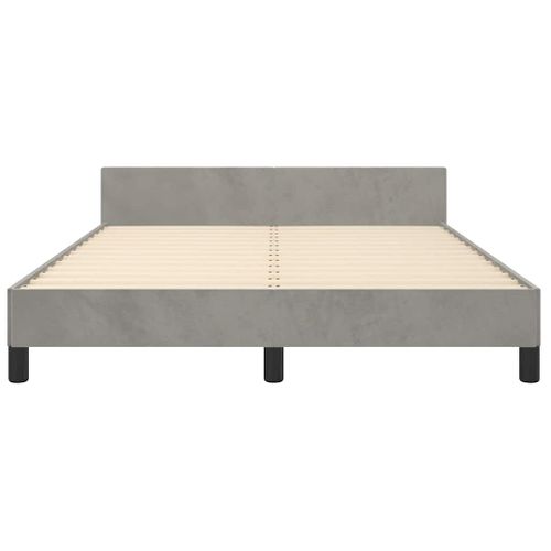 Cadre De Lit Sans Matelas Gris Clair 140x190 Cm Velours