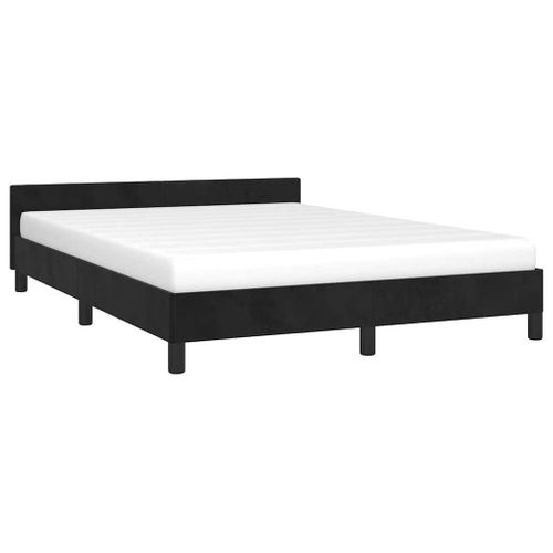 Cadre De Lit Sans Matelas Noir 140x190 Cm Velours