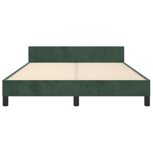 Cadre De Lit Sans Matelas Vert Foncé 140x190 Cm Velours