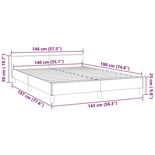 Cadre De Lit Et Tête De Lit Sans Matelas Rose 140x190cm Velours