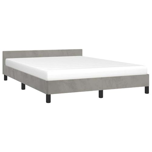Cadre De Lit Sans Matelas Gris Clair 140x200 Cm Velours