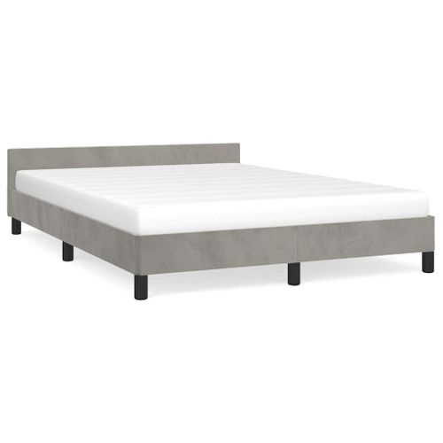 Cadre De Lit Sans Matelas Gris Clair 140x200 Cm Velours