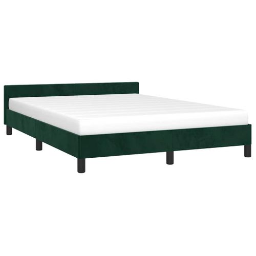 Cadre De Lit Sans Matelas Vert Foncé 140x200 Cm Velours