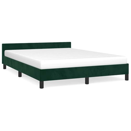 Cadre De Lit Sans Matelas Vert Foncé 140x200 Cm Velours