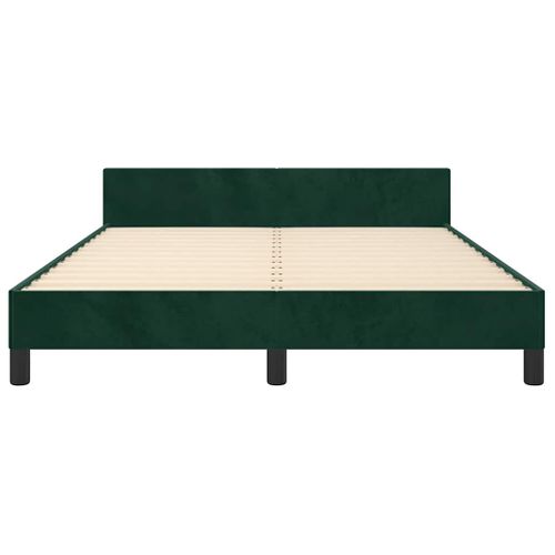 Cadre De Lit Sans Matelas Vert Foncé 140x200 Cm Velours