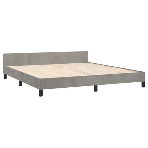 Cadre De Lit Sans Matelas Gris Clair 160x200 Cm Velours