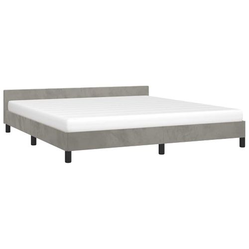 Cadre De Lit Sans Matelas Gris Clair 160x200 Cm Velours