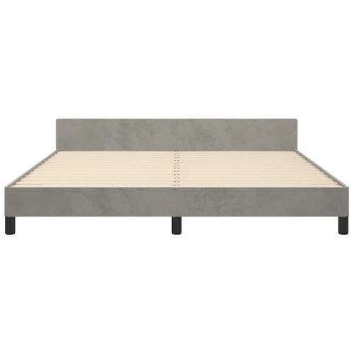 Cadre De Lit Sans Matelas Gris Clair 160x200 Cm Velours