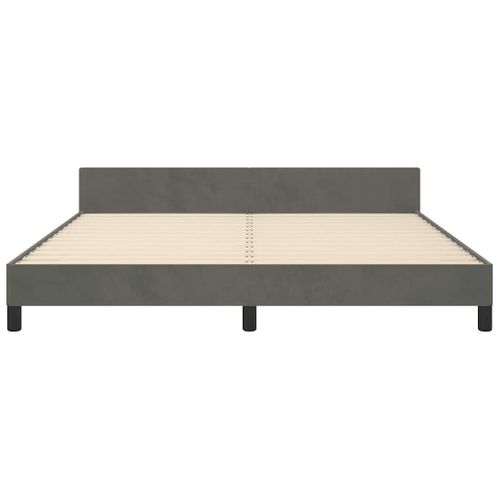Cadre De Lit Sans Matelas Gris Foncé 160x200 Cm Velours