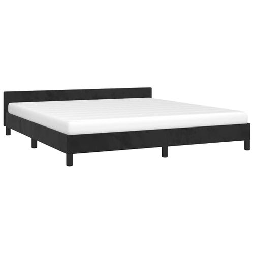 Cadre De Lit Sans Matelas Noir 160x200 Cm Velours
