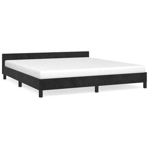 Cadre De Lit Sans Matelas Noir 160x200 Cm Velours