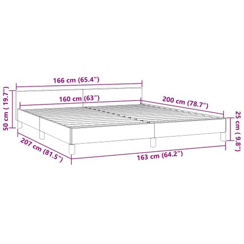 Cadre De Lit Sans Matelas Noir 160x200 Cm Velours