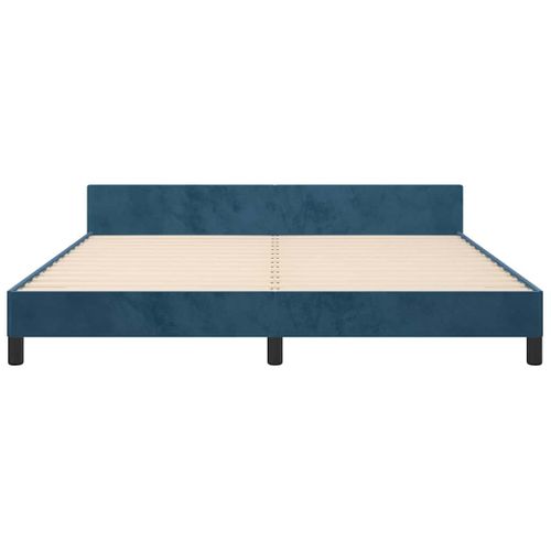Cadre De Lit Sans Matelas Bleu Foncé 160x200 Cm Velours