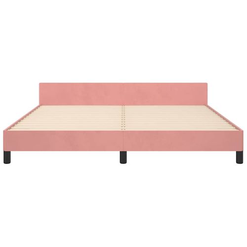 Cadre De Lit Et Tête De Lit Sans Matelas Rose 160x200cm Velours