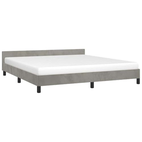 Cadre De Lit Sans Matelas Gris Clair 180x200 Cm Velours