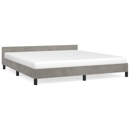 Cadre De Lit Sans Matelas Gris Clair 180x200 Cm Velours