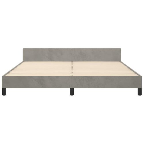 Cadre De Lit Sans Matelas Gris Clair 180x200 Cm Velours