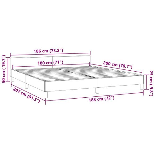 Cadre De Lit Sans Matelas Gris Clair 180x200 Cm Velours