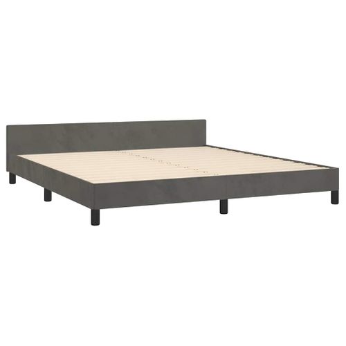 Cadre De Lit Sans Matelas Gris Foncé 180x200 Cm Velours