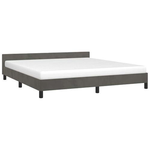 Cadre De Lit Sans Matelas Gris Foncé 180x200 Cm Velours