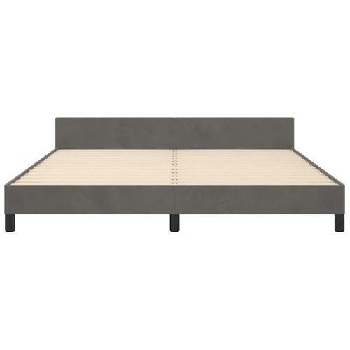 Cadre De Lit Sans Matelas Gris Foncé 180x200 Cm Velours