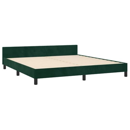 Cadre De Lit Sans Matelas Vert Foncé 180x200 Cm Velours