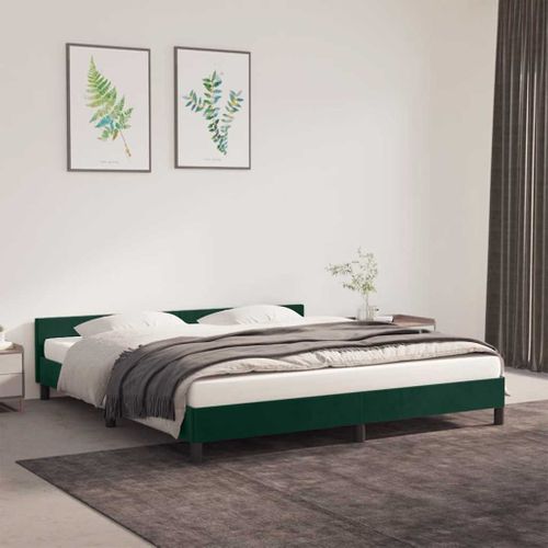 Cadre De Lit Sans Matelas Vert Foncé 180x200 Cm Velours