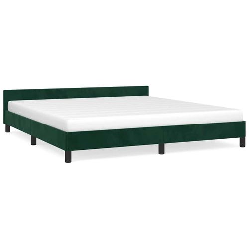 Cadre De Lit Sans Matelas Vert Foncé 180x200 Cm Velours