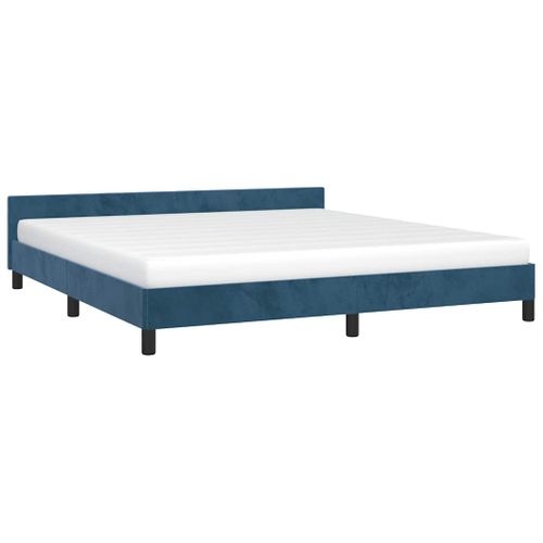 Cadre De Lit Sans Matelas Bleu Foncé 180x200 Cm Velours