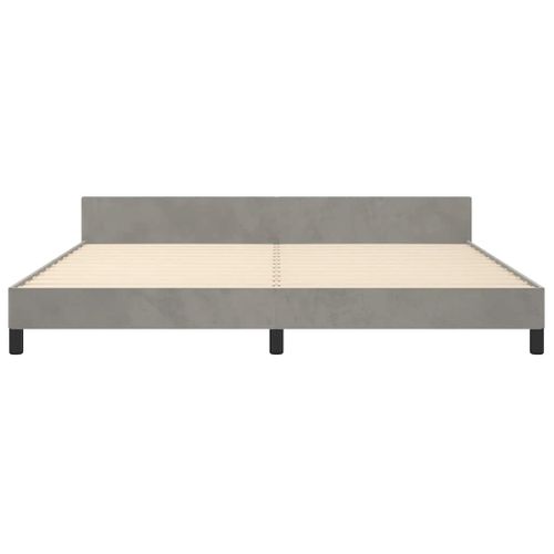 Cadre De Lit Sans Matelas Gris Clair 200x200 Cm Velours