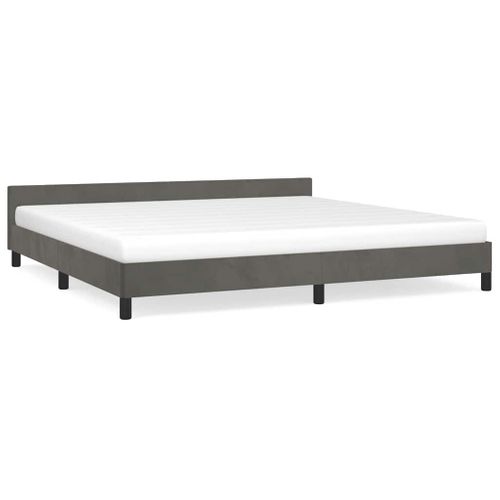 Cadre De Lit Sans Matelas Gris Foncé 200x200 Cm Velours