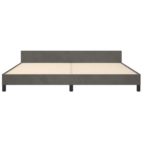 Cadre De Lit Sans Matelas Gris Foncé 200x200 Cm Velours