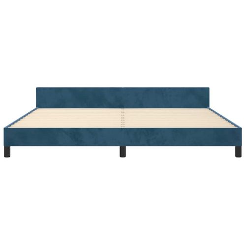 Cadre De Lit Sans Matelas Bleu Foncé 200x200 Cm Velours