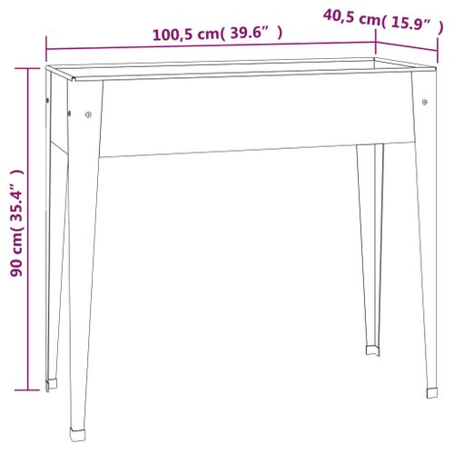 Jardinière 100,5x40,5x90 Cm Acier Galvanisé