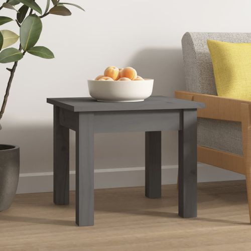 Table Basse Gris 35x35x30 Cm Bois Massif De Pin
