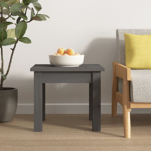 Table Basse Gris 35x35x30 Cm Bois Massif De Pin