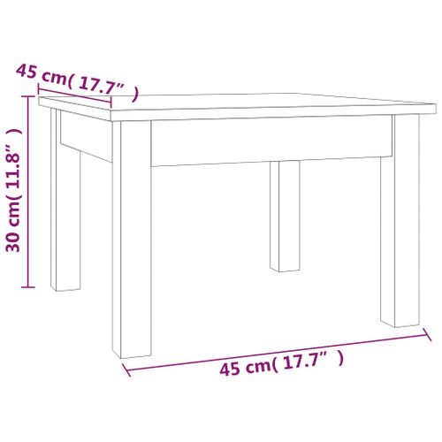 Table Basse Marron Miel 45x45x30 Cm Bois Massif De Pin