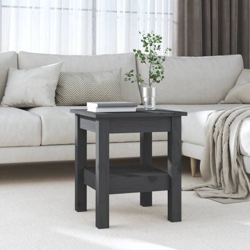 Table Basse Gris 35x35x40 Cm Bois Massif De Pin