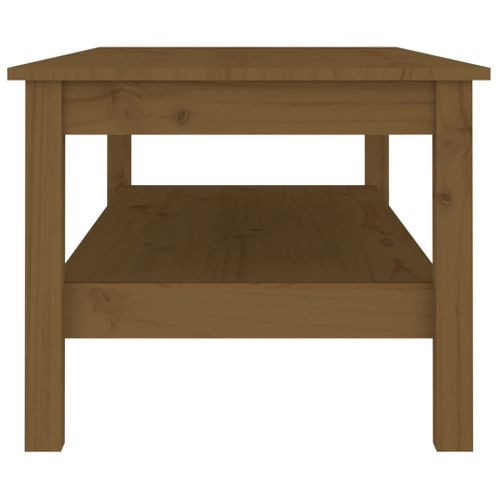 Table Basse Marron Miel 110x50x40 Cm Bois Massif De Pin