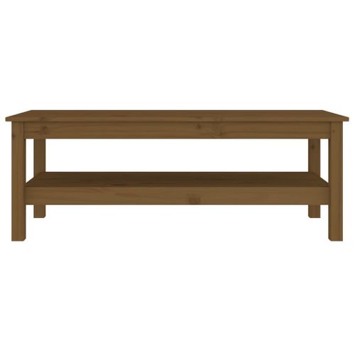 Table Basse Marron Miel 110x50x40 Cm Bois Massif De Pin